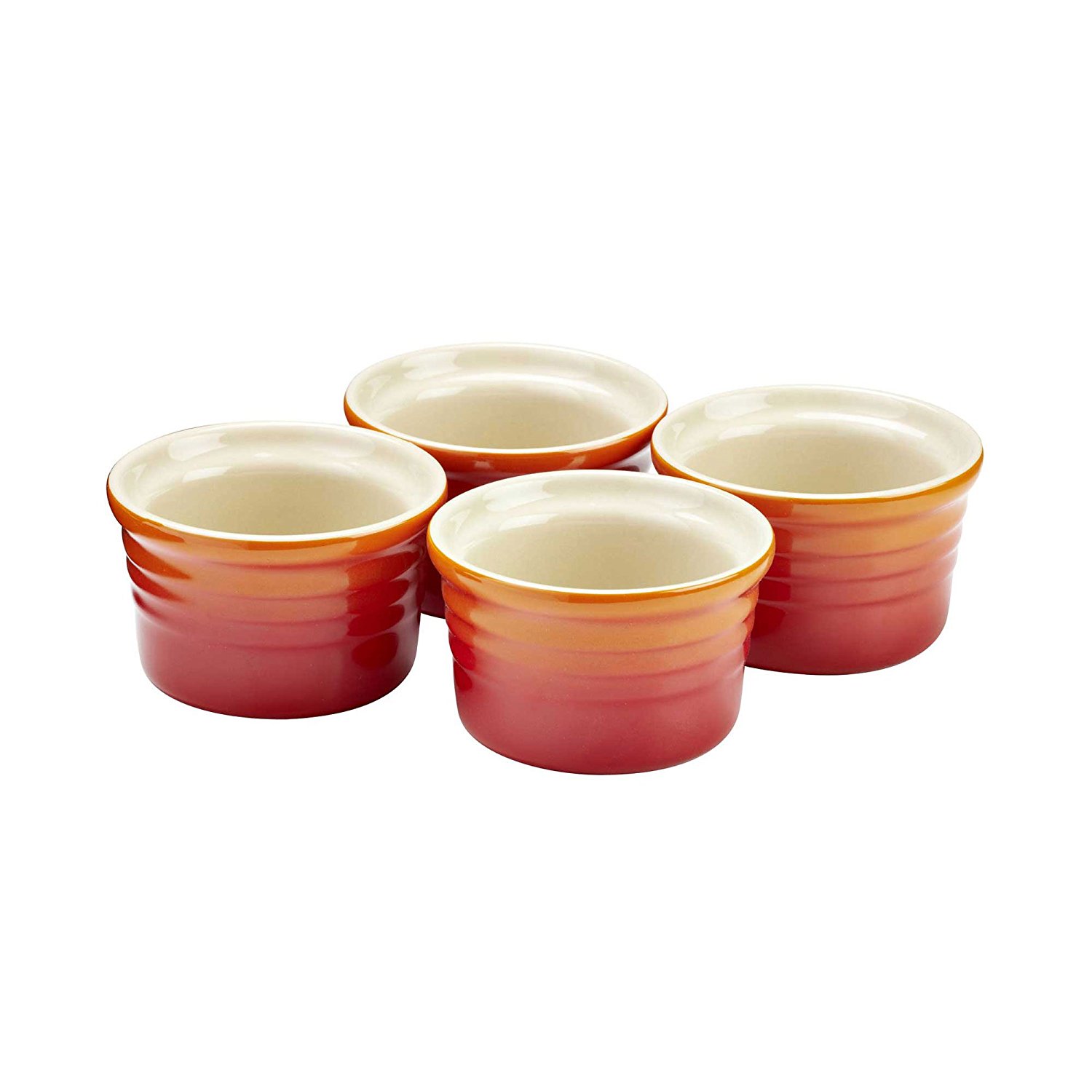 Le Creuset Горшочки для запекания 0,12 л набор 4 предмета, вишневый | https://grandposuda.com.ua