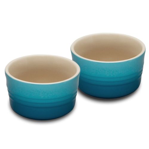 Le Creuset Горщик для запікання, 2 шт, 0,15 л, бірюзовий | https://grandposuda.com.ua