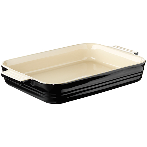 Le Creuset Блюдо прямокутне 32 см, чорне глянсове | https://grandposuda.com.ua