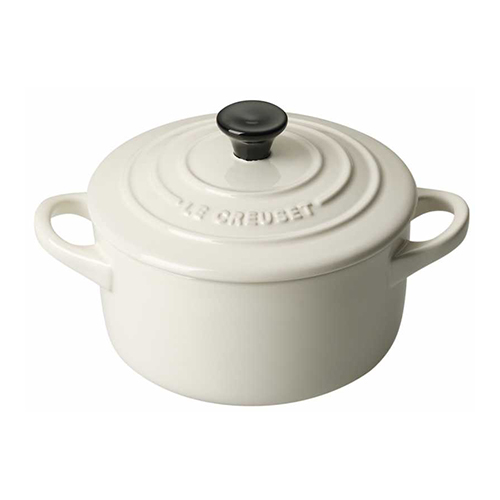 Le Creuset Мини-кастрюля / жаровня 10 см, кремовая | https://grandposuda.com.ua
