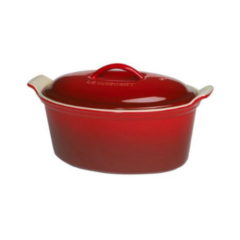 Le Creuset Террин овальный с прессом 20 см, бордовый | https://grandposuda.com.ua