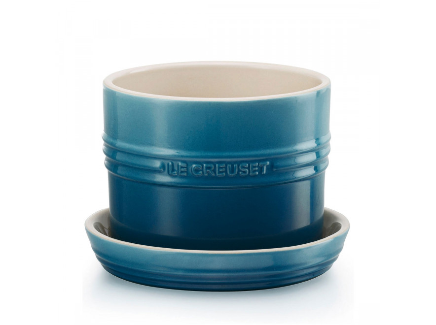 Le Creuset Горщик для кімнатних рослин 13 см Deep Teal | https://grandposuda.com.ua