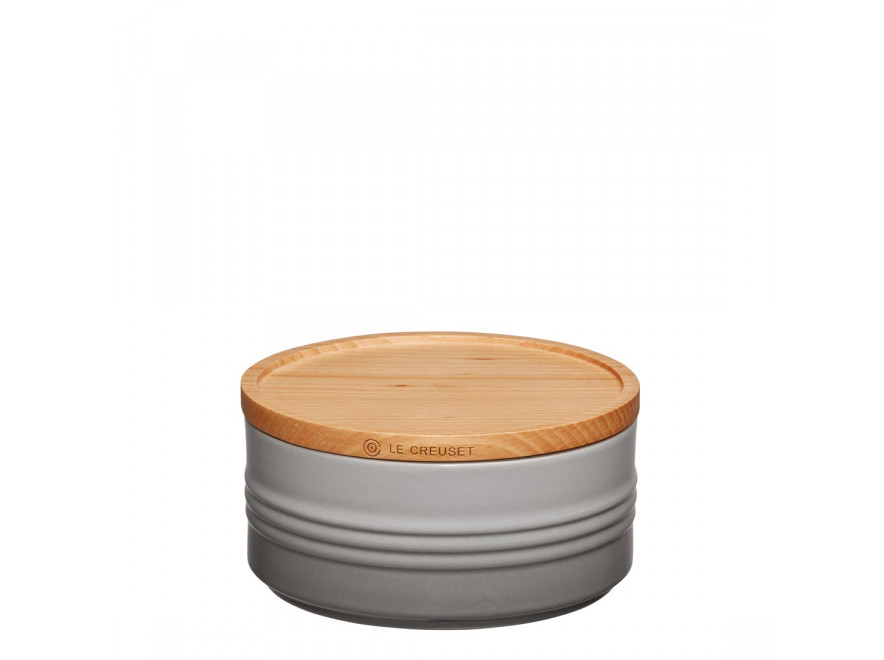 Le Creuset Ємність для зберігання з деревяною кришкою 6 см, Perlgrau | https://grandposuda.com.ua