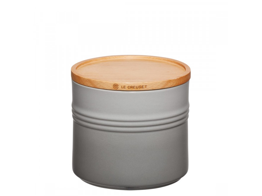 Le Creuset Ємність для зберігання з деревяною кришкою 12 см, Perlgrau | https://grandposuda.com.ua