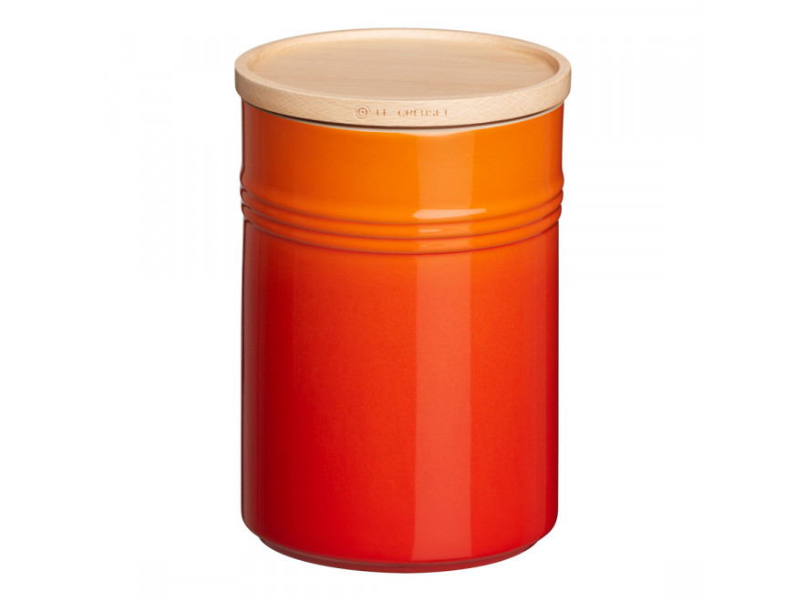 Le Creuset Ємність для зберігання з деревяною кришкою 19 см, помаранчева | https://grandposuda.com.ua