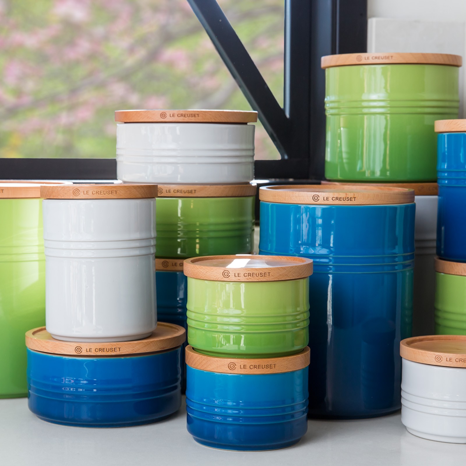 Le Creuset Ємність для зберігання з деревяною кришкою 19 см, Deep Teal | https://grandposuda.com.ua