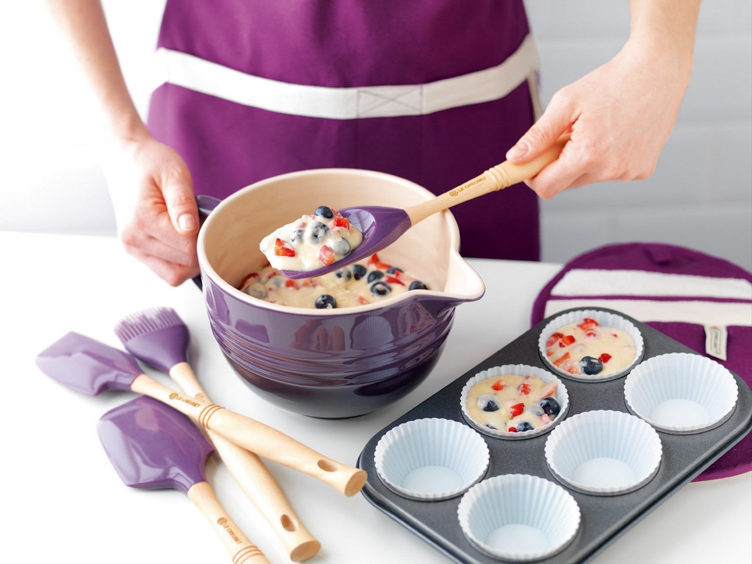 Le Creuset Лопатка-скребок силиконовая, черный | https://grandposuda.com.ua