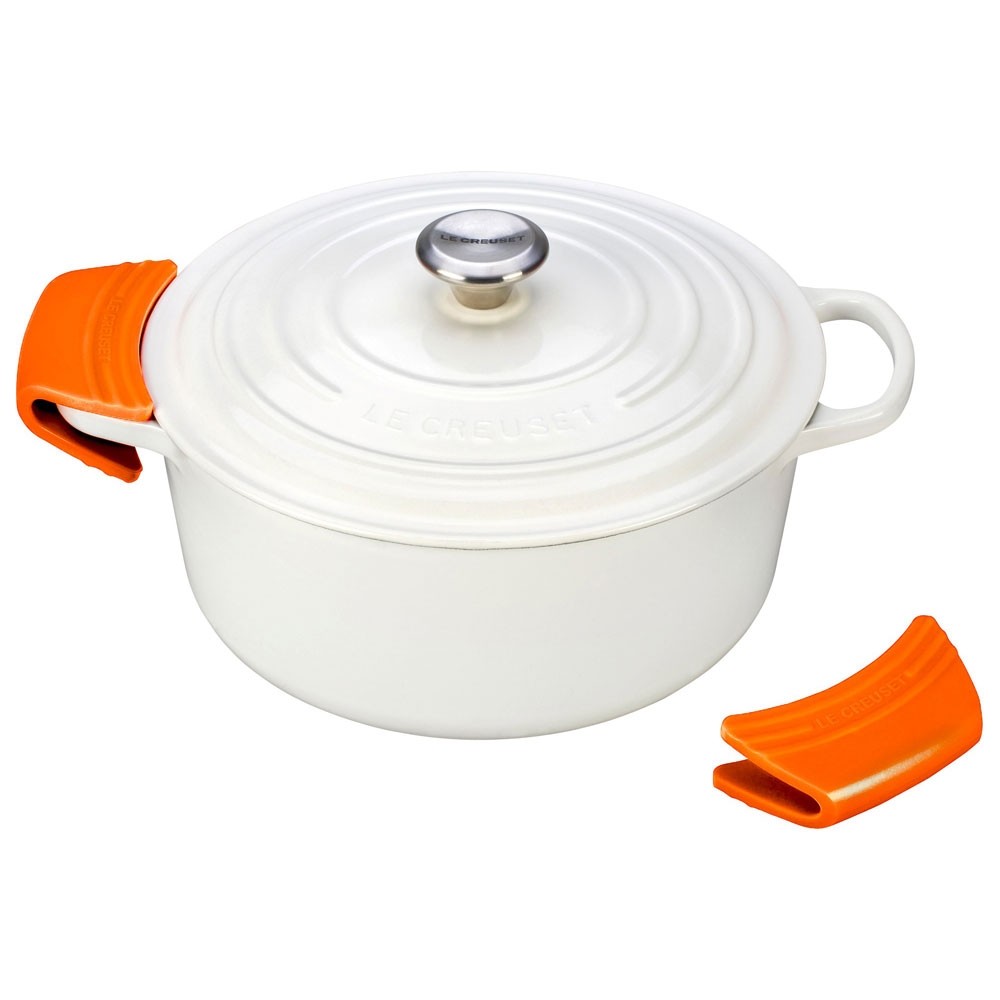 Le Creuset Набор прихваток-насадок на ручки кастрюли, 2 предмета бежевые Creme | https://grandposuda.com.ua