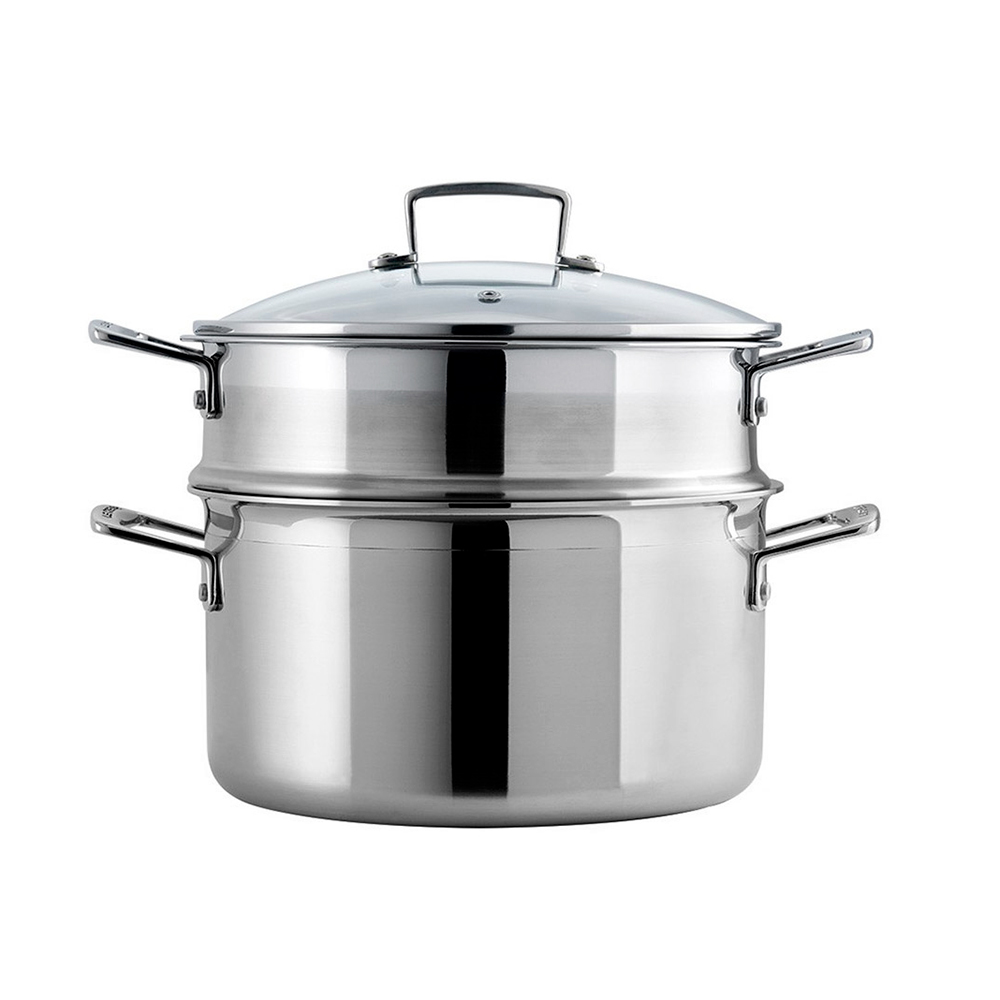 Le Creuset Парова вставка зі скляною кришкою 24 см Metal | https://grandposuda.com.ua
