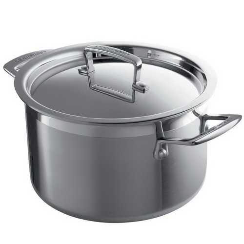 Le Creuset Кастрюля глубокая с крышкой 3 PLY, 24 см | https://grandposuda.com.ua