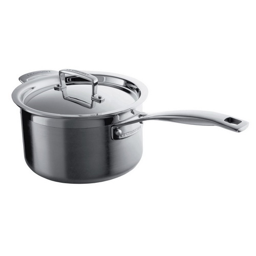 Le Creuset Ківш з кришкою і двома ручками 16 см 3PLY | https://grandposuda.com.ua