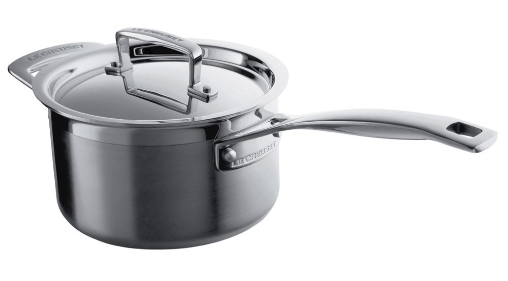 Le Creuset Ківш з кришкою 3Ply 18 см, бордовий | https://grandposuda.com.ua