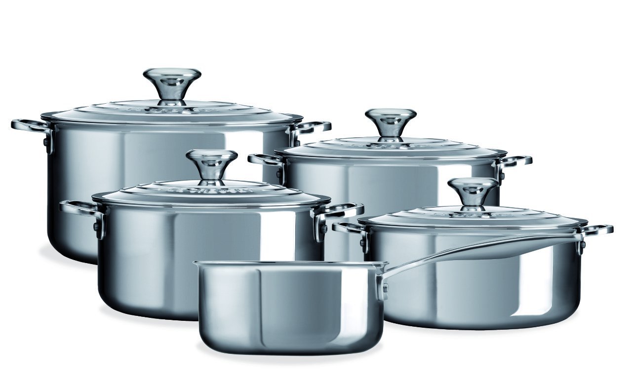 Le Creuset Набор кастрюль профессиональный серии 3 PLY Plus, 5 предметов | https://grandposuda.com.ua