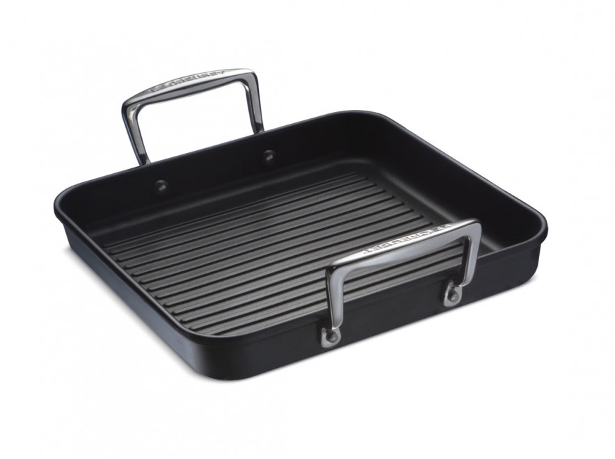 Le Creuset Сковорода гриль квадратна з двома ручками 23 см | https://grandposuda.com.ua