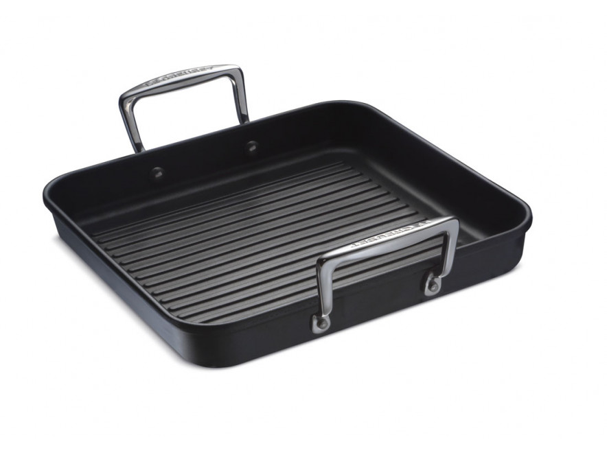 Le Creuset Сковорода гриль квадратна з двома ручками 28 см | https://grandposuda.com.ua
