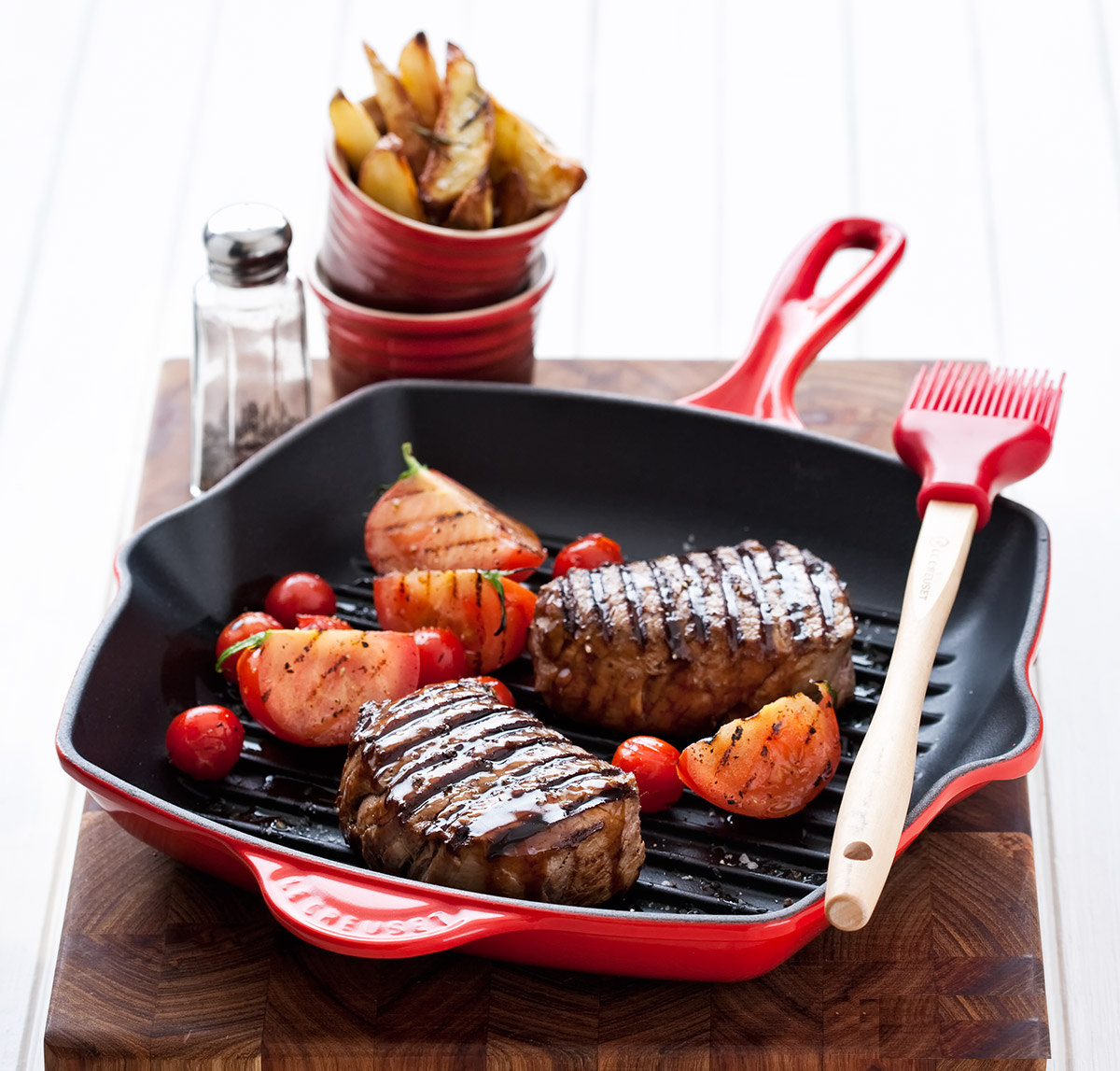 Le Creuset Сковорода гриль прямоугольная 34 см, черный | https://grandposuda.com.ua