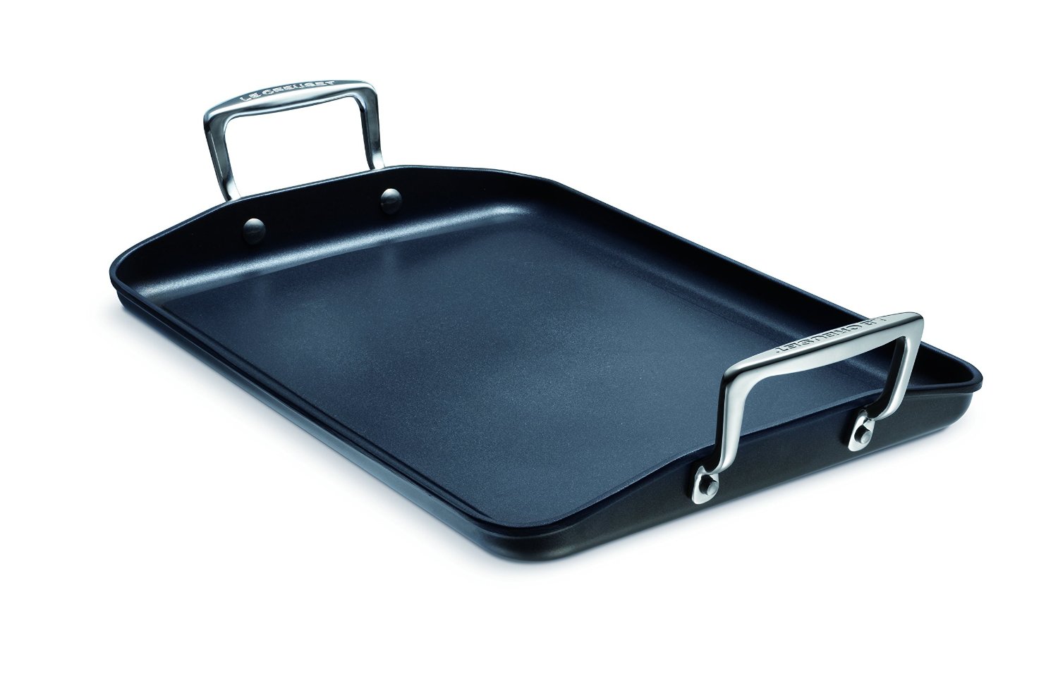 Le Creuset Сковорода гриль прямокутна 34 см, чорний | https://grandposuda.com.ua