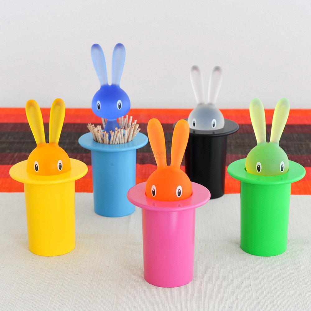 Alessi Футляр для зубочисток 7,5х14х7,5 см синий Magic Bunny | https://grandposuda.com.ua
