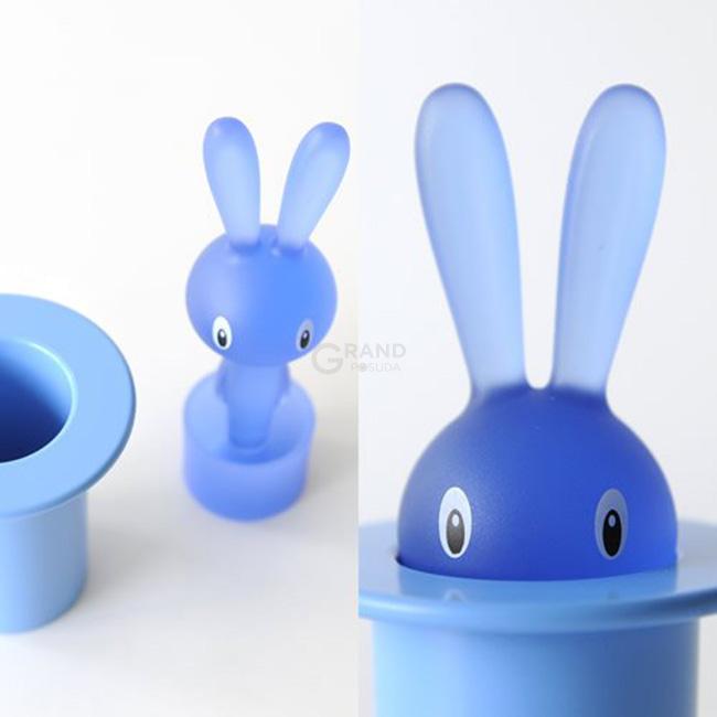 Alessi Футляр для зубочисток 7,5х14х7,5 см синий Magic Bunny | https://grandposuda.com.ua