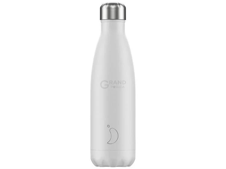 Вакуумная бутылка для воды 0,5 л, белая Monochrome White CHILLY'S | https://grandposuda.com.ua