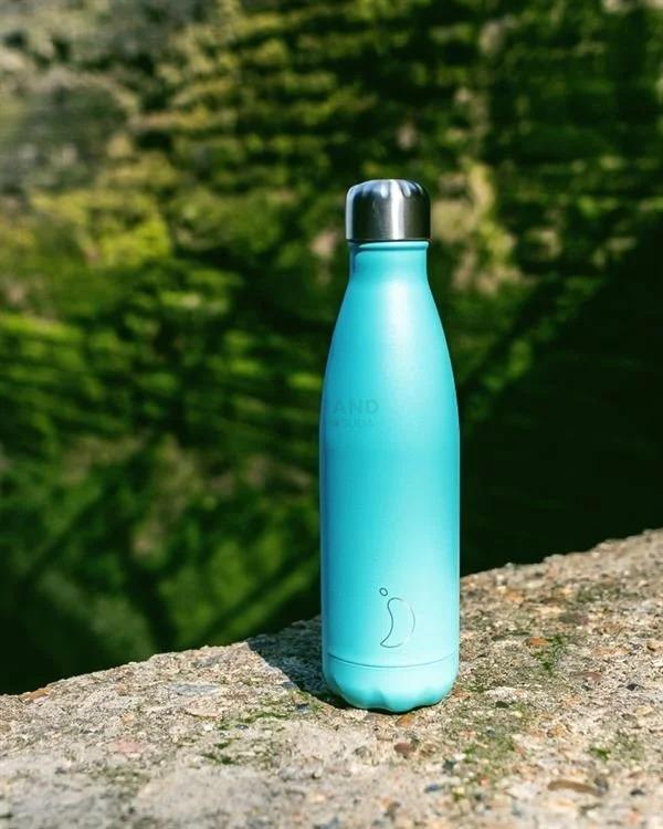 Вакуумная бутылка для воды 0,5 л, голубая Pastel Blue CHILLY'S | https://grandposuda.com.ua
