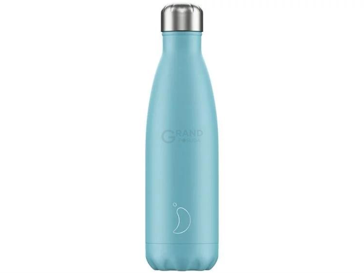 Вакуумная бутылка для воды 0,5 л, голубая Pastel Blue CHILLY'S | https://grandposuda.com.ua