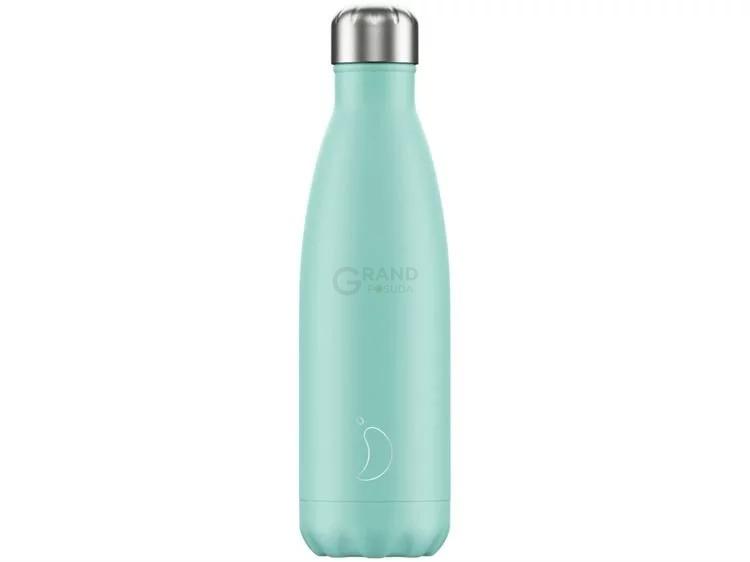 Вакуумная бутылка для воды 0,5 л, зеленая Pastel Green CHILLY'S | https://grandposuda.com.ua