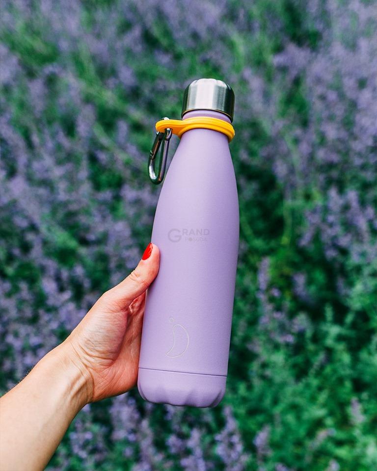 Вакуумная бутылка для воды 0,5 л, фиолетовая Pastel Purple CHILLY'S | https://grandposuda.com.ua