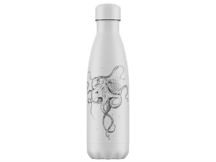 Вакуумная бутылка для воды 0,5 л, серая Sealife Octopus CHILLY'S | https://grandposuda.com.ua
