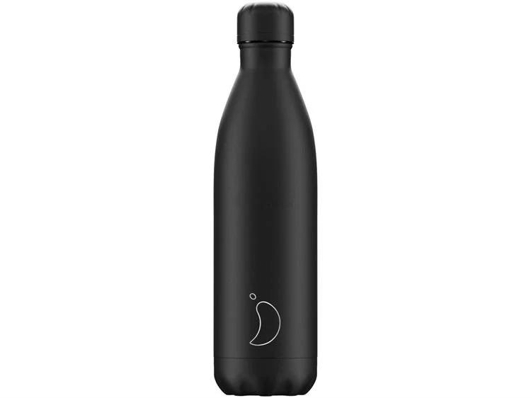 Вакуумная бутылка для воды 0,75 л, черная Monochrome All Black CHILLY'S | https://grandposuda.com.ua