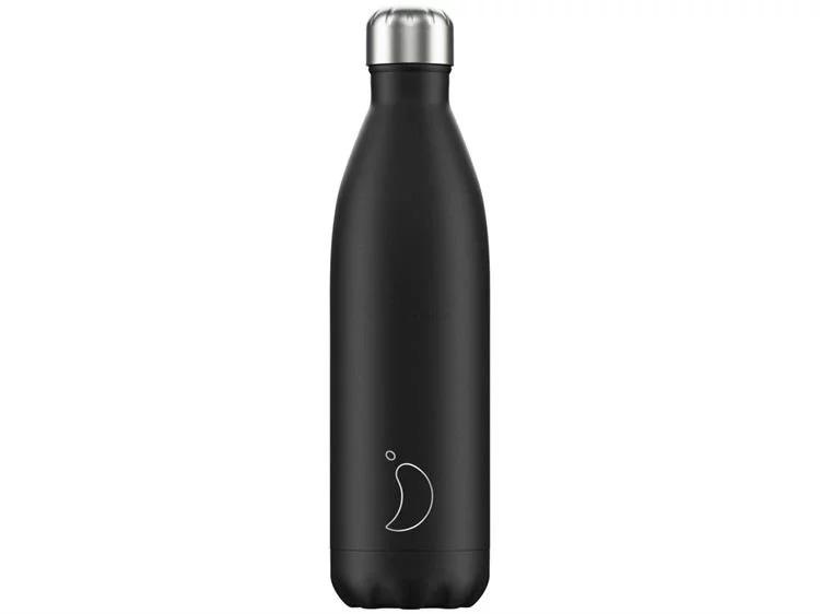 Вакуумная бутылка для воды 0,75 л, черная Monochrome Black CHILLY'S | https://grandposuda.com.ua