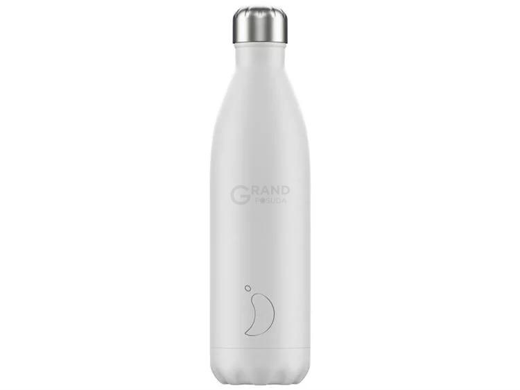 Вакуумная бутылка для воды 0,75 л, белая Monochrome White CHILLY'S | https://grandposuda.com.ua