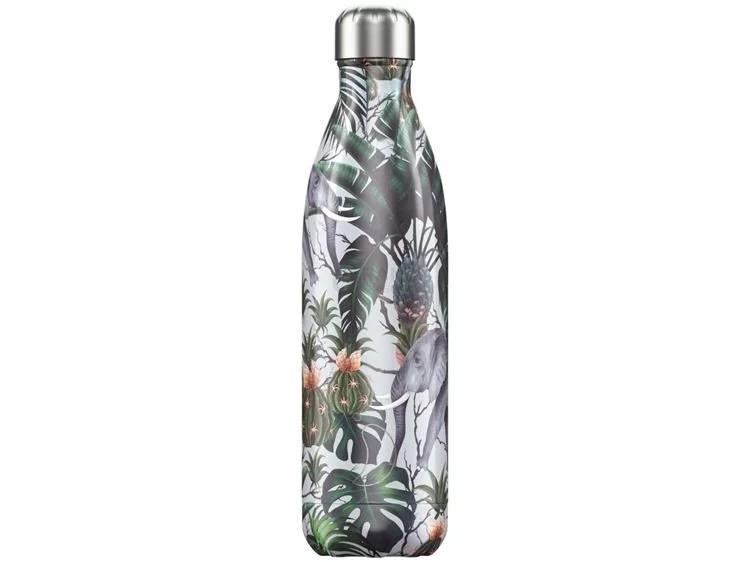 Вакуумна пляшка для води 0,75 л, кольорова Tropical Elephant CHILLYS | https://grandposuda.com.ua