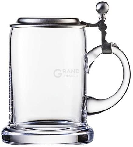 Eisch Пивний кухоль з кришкою 500 мл Beer Mug Becher Gläser schlicht | https://grandposuda.com.ua