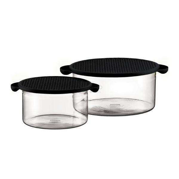 Bodum Набір ємностей з кришками, чорний, 2 предмета, Hot Pot | https://grandposuda.com.ua