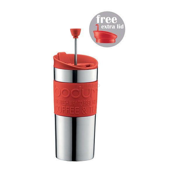 Bodum Кружка дорожня з кришкою червона, 0,35 л, Travel Press Bodum Кружка дорожня з кришкою червона, 0,35 л, Travel Press | https://grandposuda.com.ua
