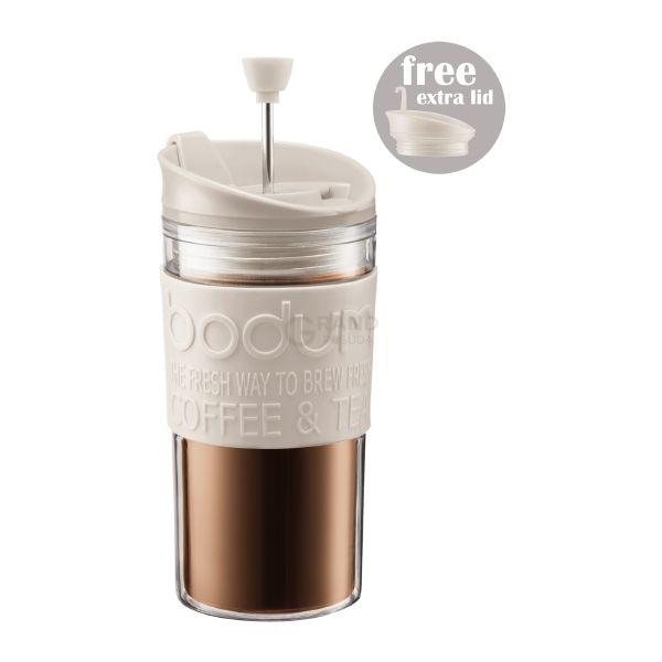 Bodum Термокружка з додатковою кришкою молочна, 0,35 л, Travel Press Bodum Термокружка з додатковою кришкою молочна, 0,35 л, Travel Press | https://grandposuda.com.ua