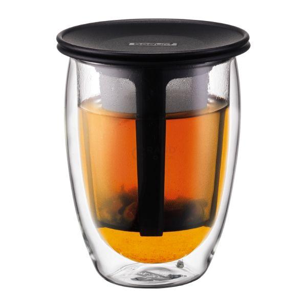 Bodum Кружка с двойными стенками черная, 0,35 л, Tea For One | https://grandposuda.com.ua