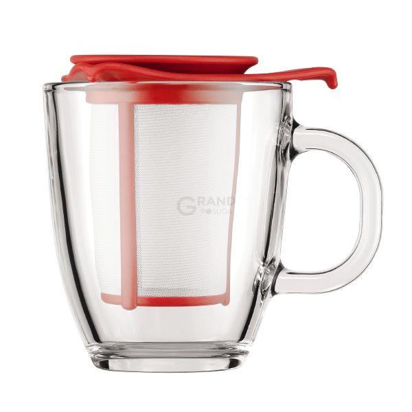 Bodum Кружка и сито красное, 0,35 л, Yo-Yo | https://grandposuda.com.ua