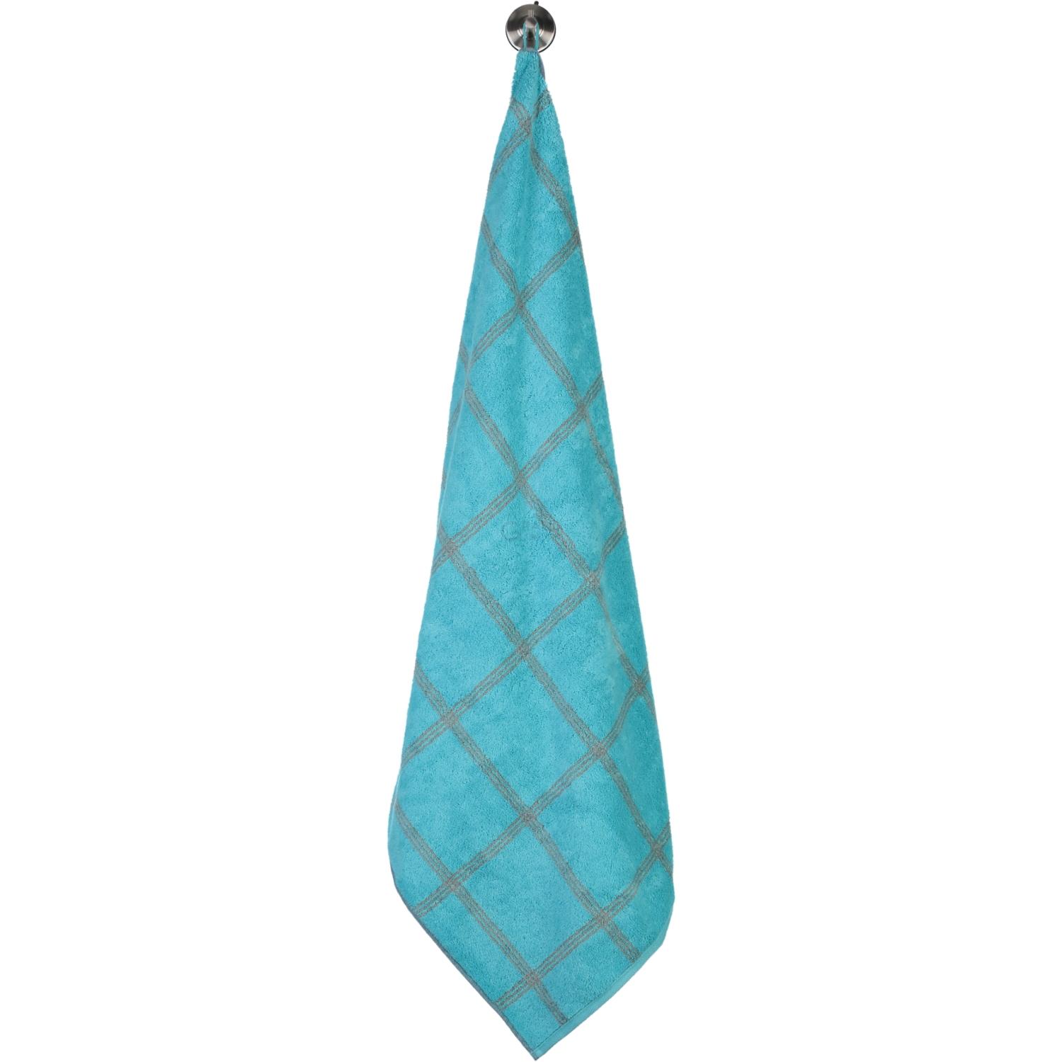 Рушник для сауни 80 х 200 см Grafik Turquoise Two-Tone Cawo | https://grandposuda.com.ua