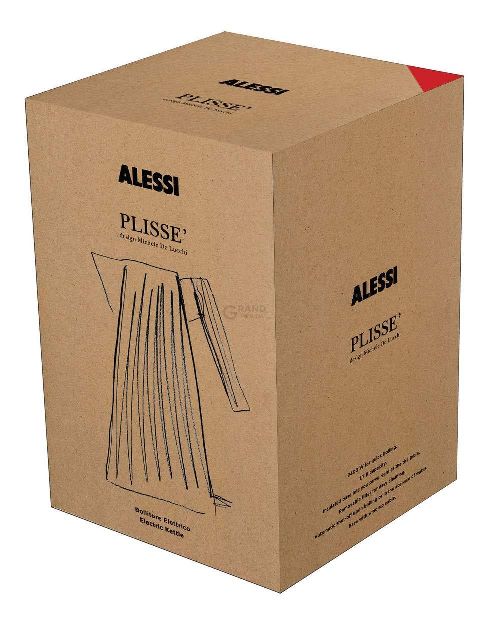 Alessi Электрический чайник 1,7 л черный Plissé | https://grandposuda.com.ua