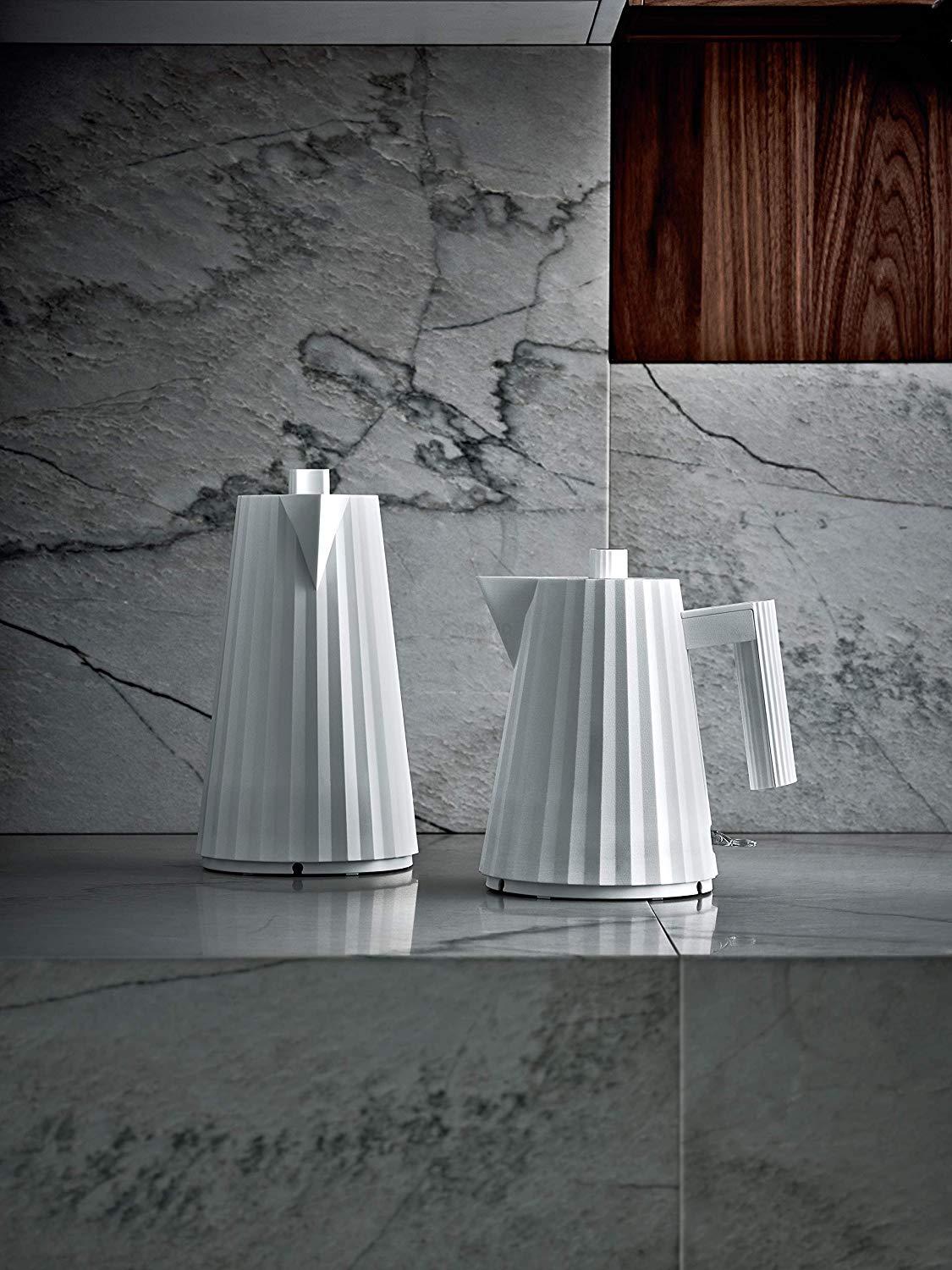 Alessi Электрический чайник 1 л, белый Plissé | https://grandposuda.com.ua