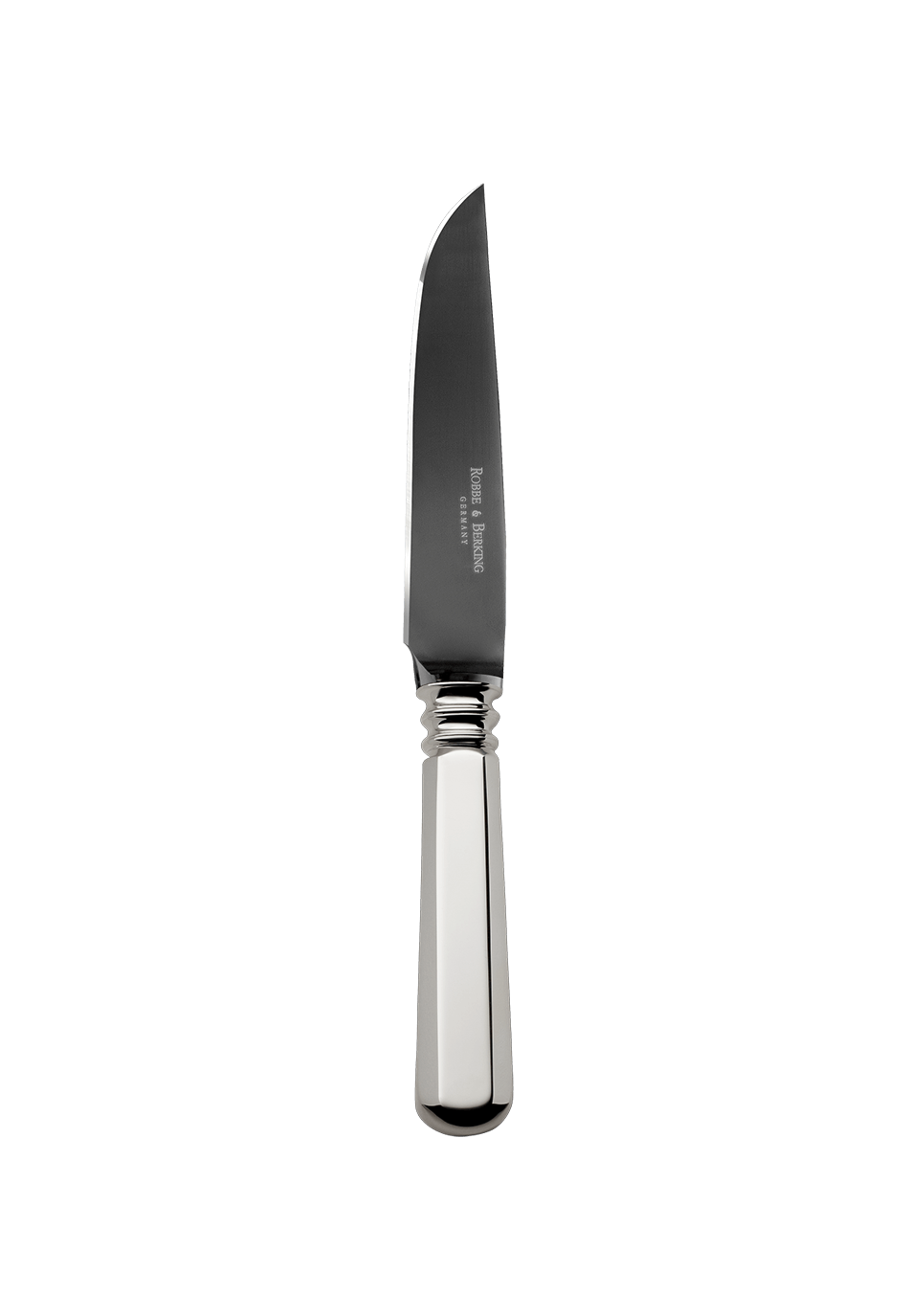 Ніж для стейка 22,2 см, срібний Alt-Spaten 925 Frozen Black Robbe & Berking | https://grandposuda.com.ua