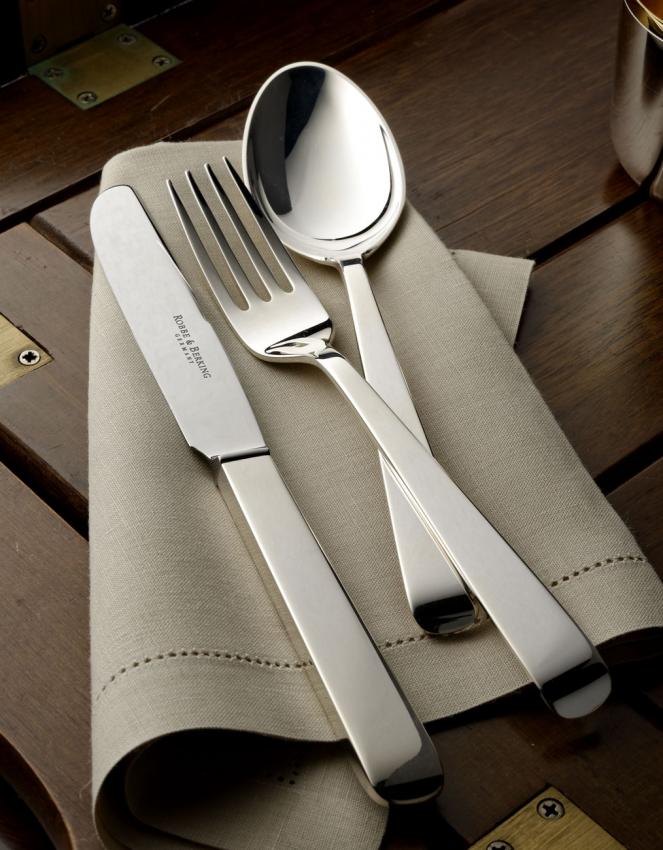 Вилка для мяса маленькая 14,8 см, серебряная Alta 925 Robbe & Berking | https://grandposuda.com.ua