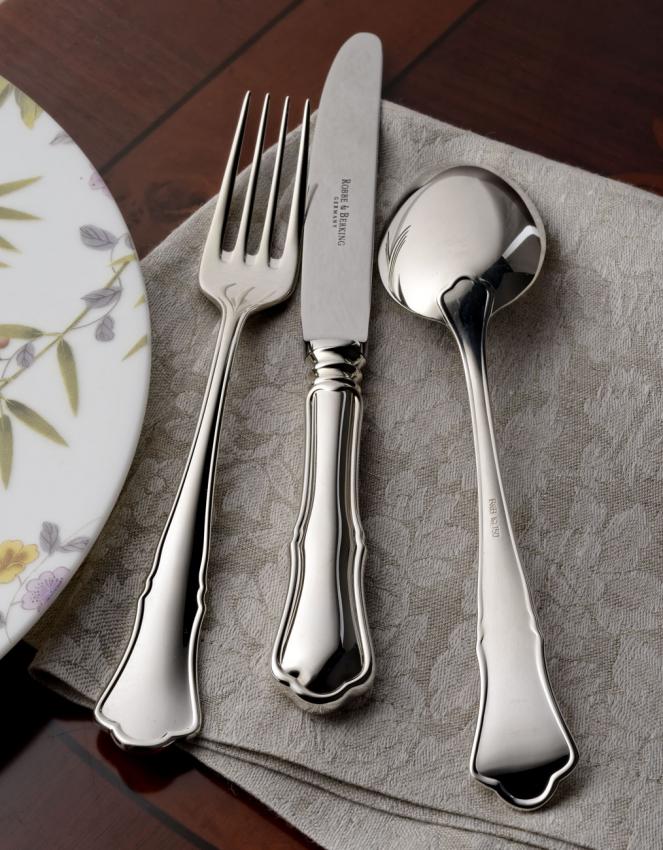 Вилка для устриц 14 см, серебряная Alt-Chippendale 925 Robbe & Berking | https://grandposuda.com.ua