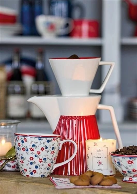 GreenGate Кофейник с насадкой-фильтром 25 см, серый Alice | https://grandposuda.com.ua