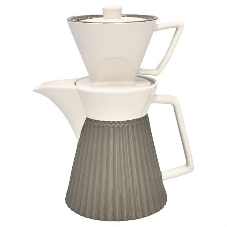 GreenGate Кофейник с насадкой-фильтром 25 см, серый Alice | https://grandposuda.com.ua