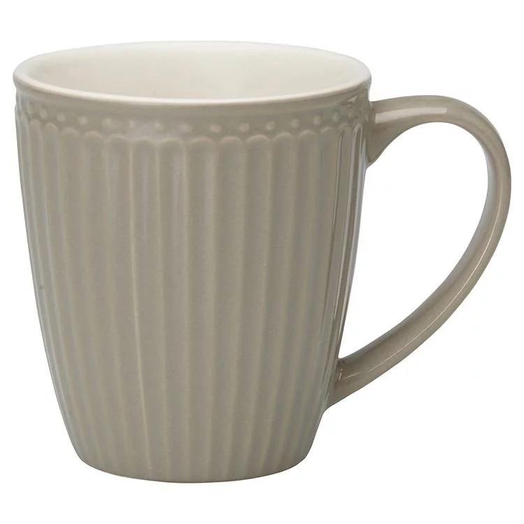 GreenGate Кружка з ручкою 0,3 л, сіра Alice | https://grandposuda.com.ua