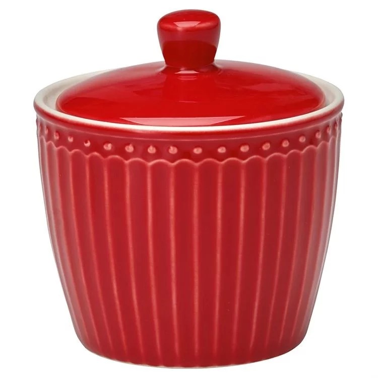 GreenGate Цукорниця 10 см, червона Alice | https://grandposuda.com.ua
