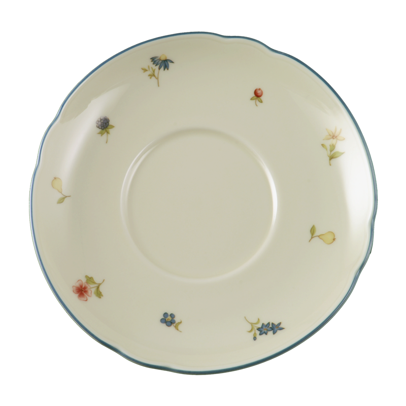 Seltmann Weiden Блюдце к чашке для завтрака 16 см Streublume blauer Rand Marie-Luise | https://grandposuda.com.ua